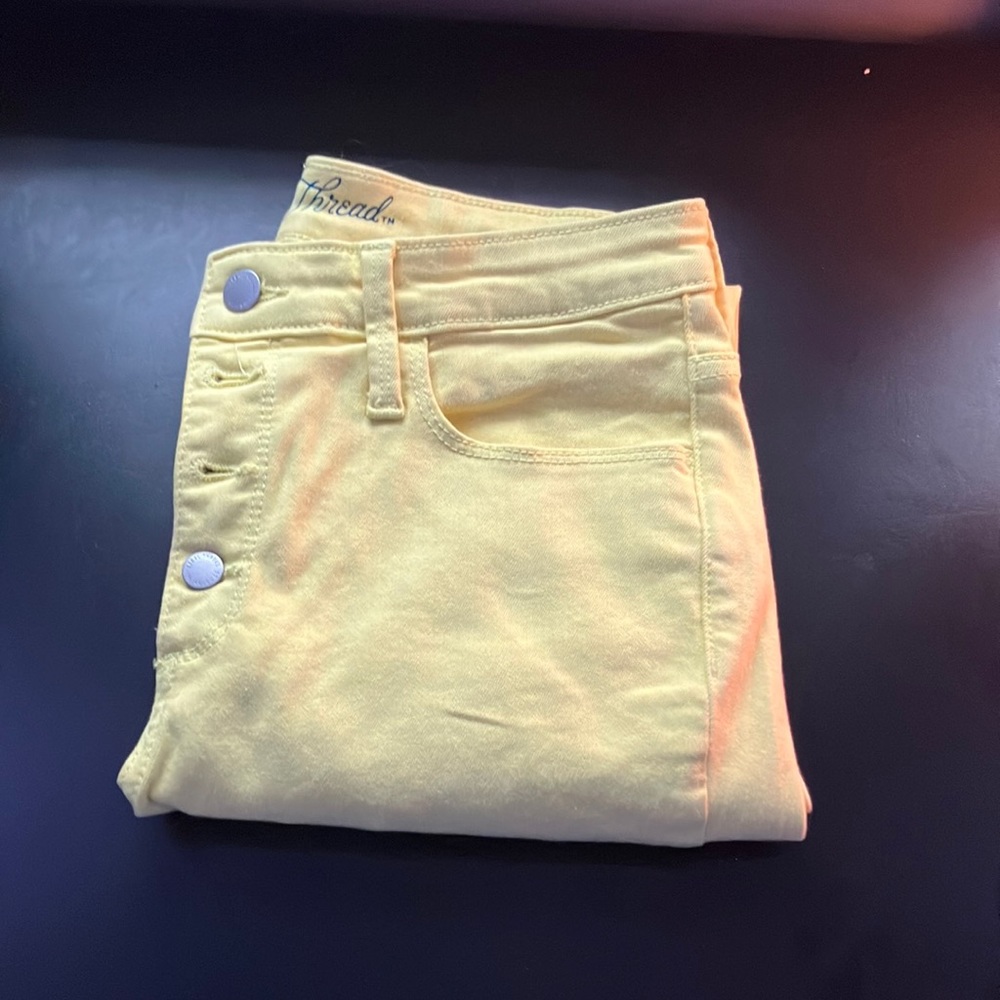 yellow denim jeans